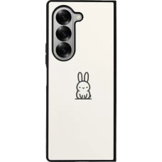Coque Samsung Galaxy Z Fold6 - Silicone rigide noir Minimal bunny cutie