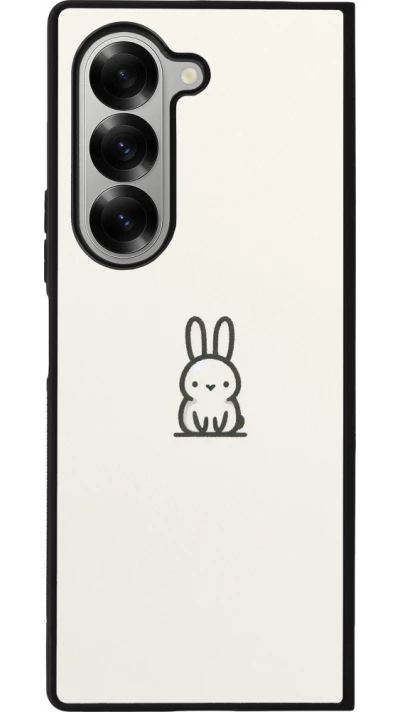 Coque Samsung Galaxy Z Fold6 - Silicone rigide noir Minimal bunny cutie