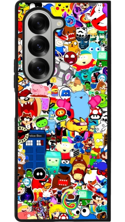 Coque Samsung Galaxy Z Fold6 - Silicone rigide noir Mixed cartoons
