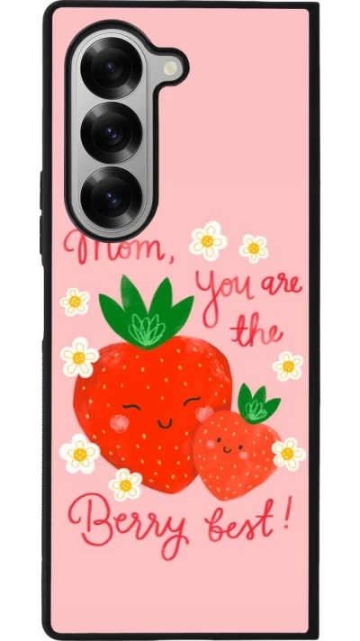 Coque Samsung Galaxy Z Fold6 - Silicone rigide noir Mom 2026 Berry best