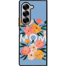 Coque Samsung Galaxy Z Fold6 - Silicone rigide noir Mom 2026 Flowers