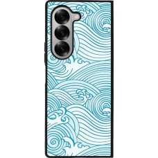 Samsung Galaxy Z Fold6 Case Hülle - Silikon schwarz Ocean Waves