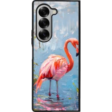 Samsung Galaxy Z Fold6 Case Hülle - Silikon schwarz Paint Flamingo