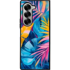 Coque Samsung Galaxy Z Fold6 - Silicone rigide noir Palms Blue