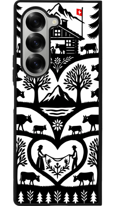 Coque Samsung Galaxy Z Fold6 - Silicone rigide noir Poya Suisse 2