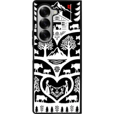 Coque Samsung Galaxy Z Fold6 - Silicone rigide noir Poya Suisse 2 noir