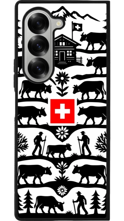 Coque Samsung Galaxy Z Fold6 - Silicone rigide noir Poya Suisse 3