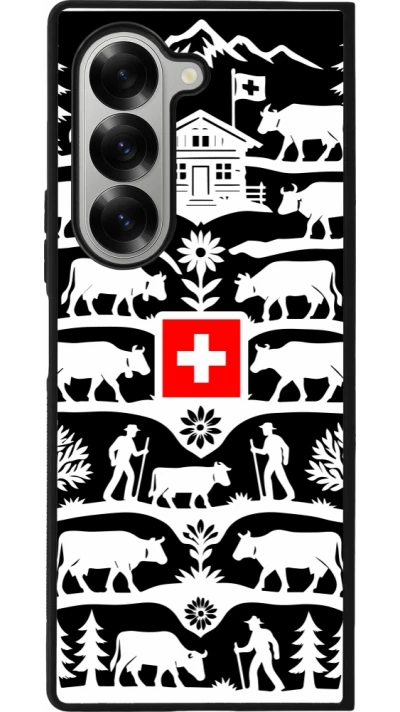Coque Samsung Galaxy Z Fold6 - Silicone rigide noir Poya Suisse 3 noir
