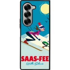 Coque Samsung Galaxy Z Fold6 - Silicone rigide noir Saas-Fee Ski Downhill