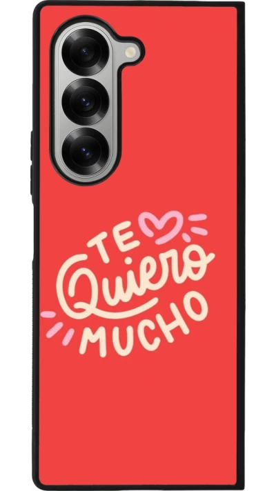 Coque Samsung Galaxy Z Fold6 - Silicone rigide noir Saint Valentines Day 26 Te quiero mucho