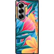 Samsung Galaxy Z Fold6 Case Hülle - Silikon schwarz Spring 23 colorful flowers