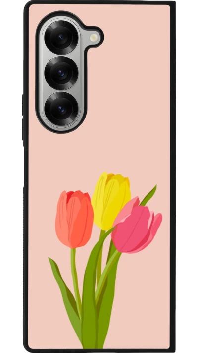 Coque Samsung Galaxy Z Fold6 - Silicone rigide noir Spring 23 tulip trio