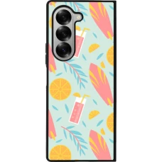 Coque Samsung Galaxy Z Fold6 - Silicone rigide noir Summer 2025 Pattern citron