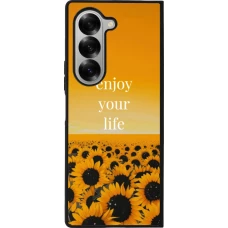Coque Samsung Galaxy Z Fold6 - Silicone rigide noir Summer 2026 Enjoy your life