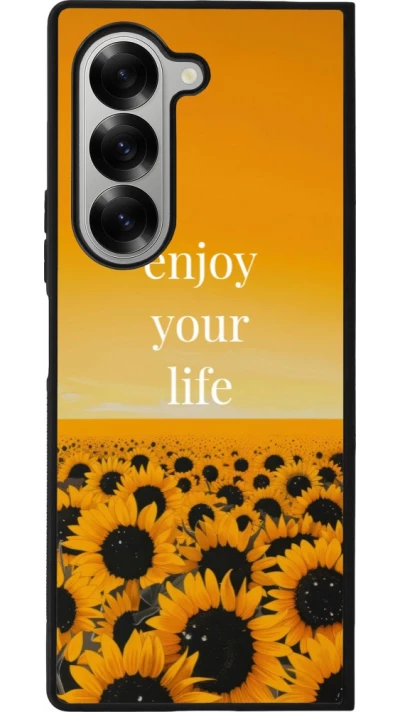 Coque Samsung Galaxy Z Fold6 - Silicone rigide noir Summer 2026 Enjoy your life