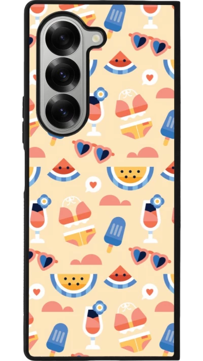 Coque Samsung Galaxy Z Fold6 - Silicone rigide noir Pattern Summer 2026