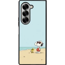 Samsung Galaxy Z Fold6 Case Hülle - Silikon schwarz Snoopy on the beach Summer 2026