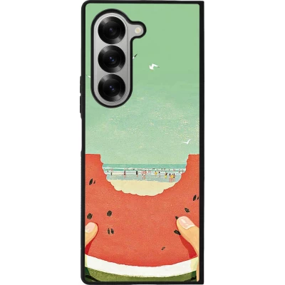 Coque Samsung Galaxy Z Fold6 - Silicone rigide noir Views through a watermelon Summer 2026