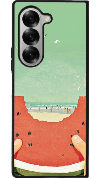 Coque Samsung Galaxy Z Fold6 - Silicone rigide noir Views through a watermelon Summer 2026