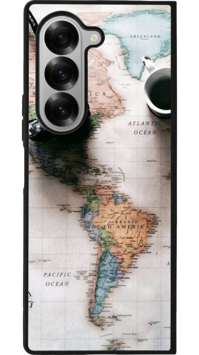 Coque Samsung Galaxy Z Fold6 - Silicone rigide noir Travel 01