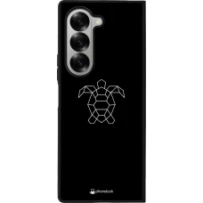Coque Samsung Galaxy Z Fold6 - Silicone rigide noir Turtles lines on black