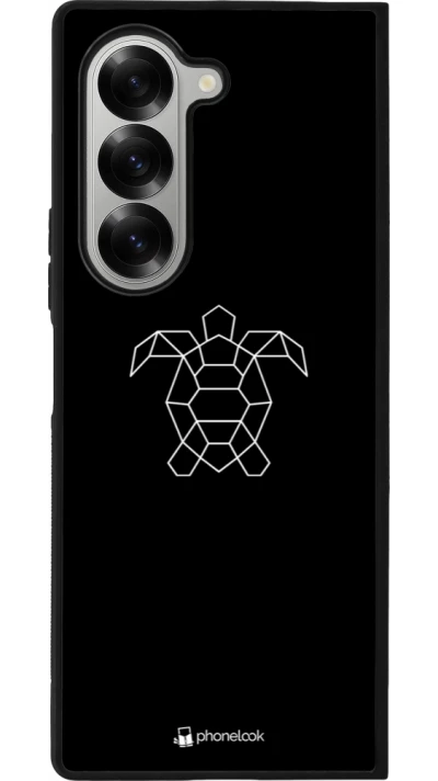 Coque Samsung Galaxy Z Fold6 - Silicone rigide noir Turtles lines on black