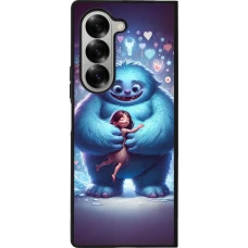 Coque Samsung Galaxy Z Fold6 - Silicone rigide noir Valentine 2024 Fluffy Love