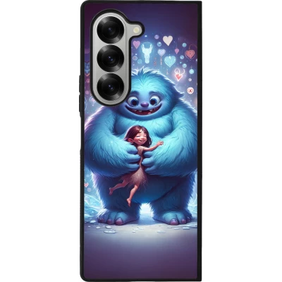 Coque Samsung Galaxy Z Fold6 - Silicone rigide noir Valentine 2024 Fluffy Love