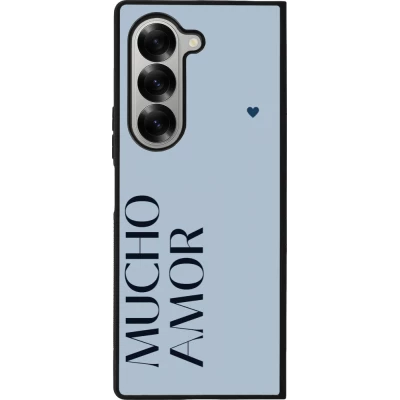 Samsung Galaxy Z Fold6 Case Hülle - Silikon schwarz Valentine 2024 mucho amor azul
