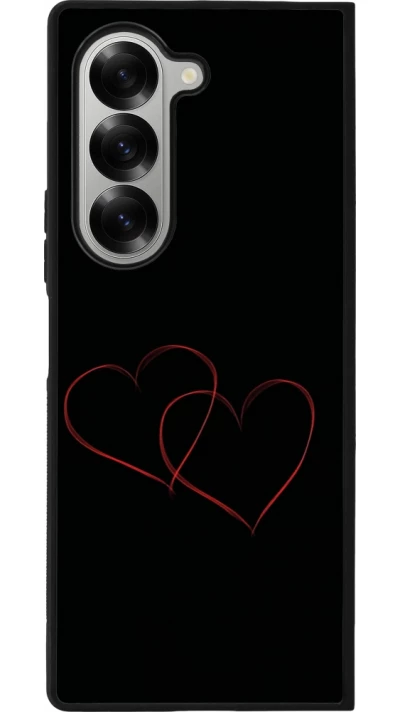 Coque Samsung Galaxy Z Fold6 - Silicone rigide noir Valentine 2023 attached heart