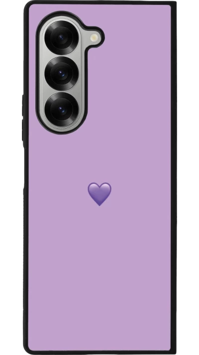 Coque Samsung Galaxy Z Fold6 - Silicone rigide noir Valentine 2023 purpule single heart