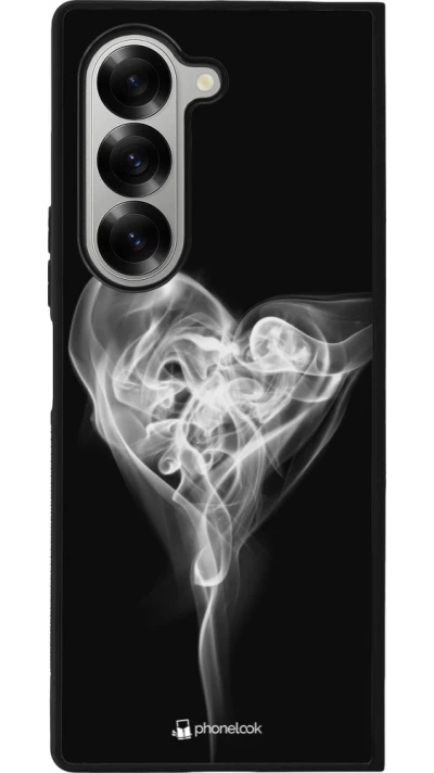Coque Samsung Galaxy Z Fold6 - Silicone rigide noir Valentine 2022 Black Smoke