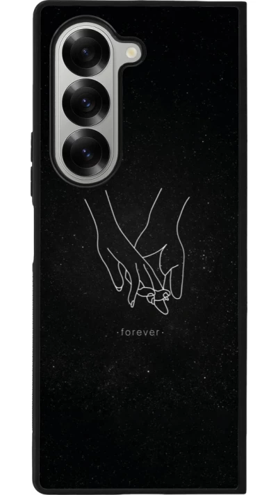 Coque Samsung Galaxy Z Fold6 - Silicone rigide noir Valentine 2023 hands forever
