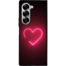 Samsung Galaxy Z Fold6 Case Hülle - Silikon schwarz Valentine 2023 single neon heart