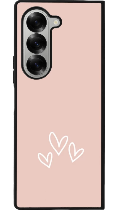 Coque Samsung Galaxy Z Fold6 - Silicone rigide noir Valentine 2023 three minimalist hearts