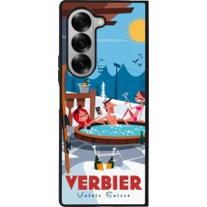 Coque Samsung Galaxy Z Fold6 - Silicone rigide noir Verbier Mountain Jacuzzi