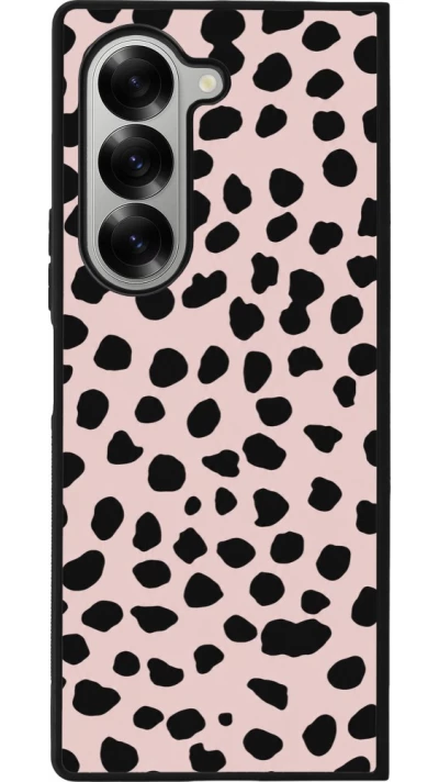 Coque Samsung Galaxy Z Fold6 - Silicone rigide noir Wild Leopard Pink