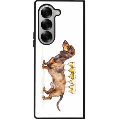 Samsung Galaxy Z Fold6 Case Hülle - Silikon schwarz Wine Teckel