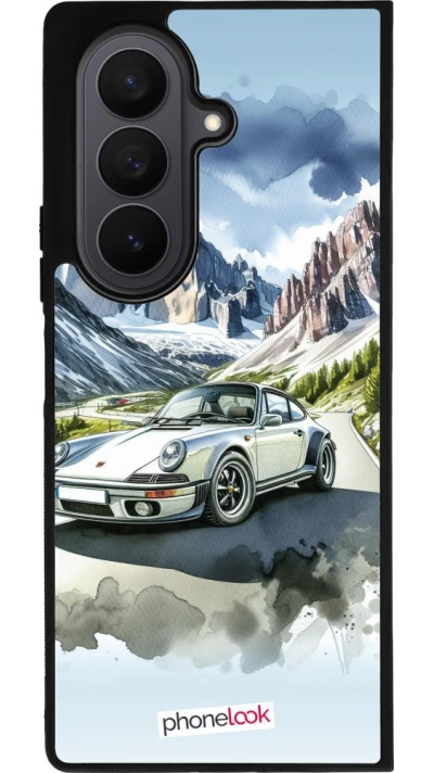 Samsung Galaxy Z Fold7 Case Hülle - Silikon schwarz Porsche 911 Berg Aquarell