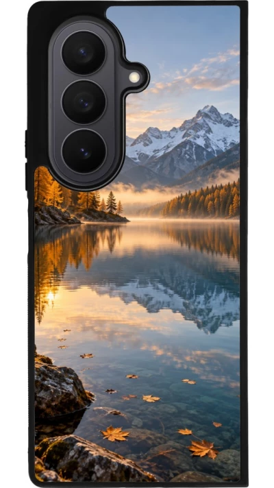 Coque Samsung Galaxy Z Fold7 - Silicone rigide noir Autumn 26 Autumn lake
