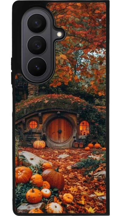 Coque Samsung Galaxy Z Fold7 - Silicone rigide noir Autumn 26 Hobbit house