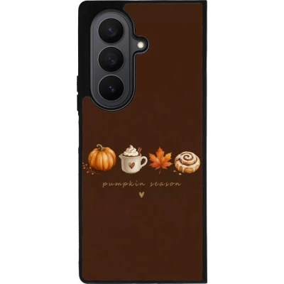 Coque Samsung Galaxy Z Fold7 - Silicone rigide noir Autumn 26 Pumpkin season