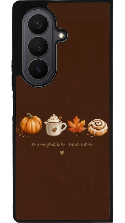 Coque Samsung Galaxy Z Fold7 - Silicone rigide noir Autumn 26 Pumpkin season