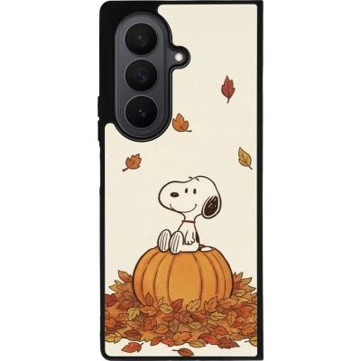 Coque Samsung Galaxy Z Fold7 - Silicone rigide noir Autumn 26 Snoopy autumn