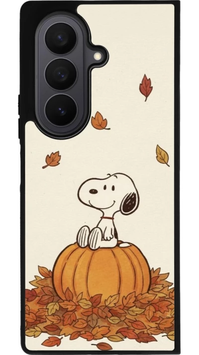 Coque Samsung Galaxy Z Fold7 - Silicone rigide noir Autumn 26 Snoopy autumn