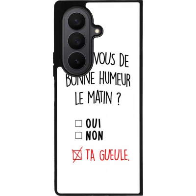 Coque Samsung Galaxy Z Fold7 - Silicone rigide noir Bonne humeur matin