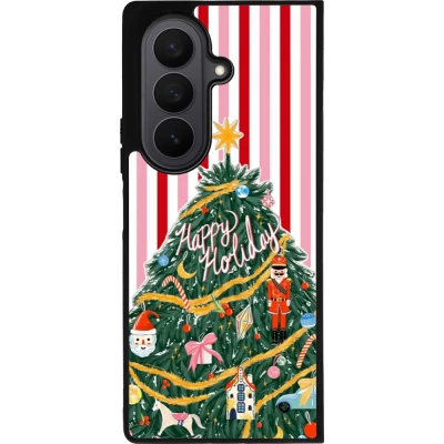 Coque Samsung Galaxy Z Fold7 - Silicone rigide noir Christmas 25 Happy Holiday