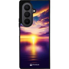 Samsung Galaxy Z Fold7 Case Hülle - Silikon schwarz Sonnenuntergang gelb violett