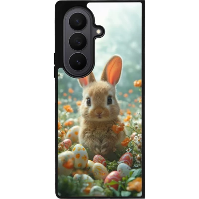 Coque Samsung Galaxy Z Fold7 - Silicone rigide noir Easter 2026 Rabbit in the garden