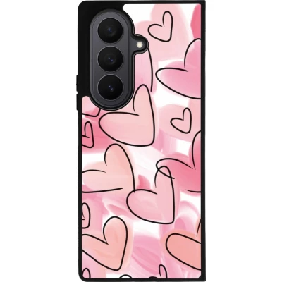Samsung Galaxy Z Fold7 Case Hülle - Silikon schwarz Easter 2023 pink hearts
